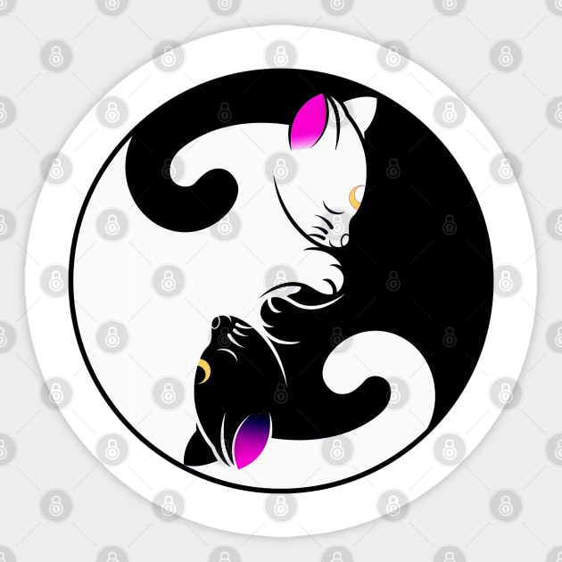 ying yang cat Sticker by tedd